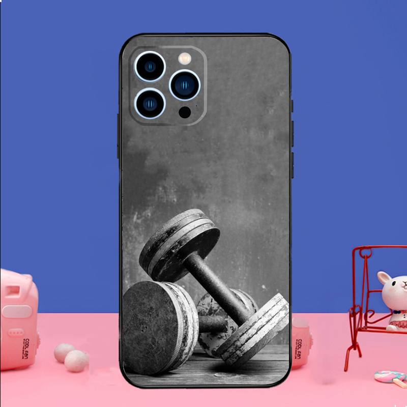 Bodybuilding Gym Fitness Phone Case For iPhone 15 14 13 12 11 Pro Max Xs Xr X 7 8 Plus 12 13 Mini Silicone Black Cover