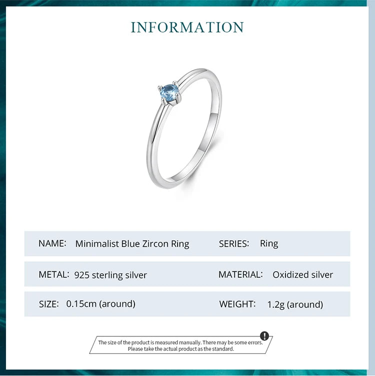 Silver Blue Zircon Ring - Vakasi