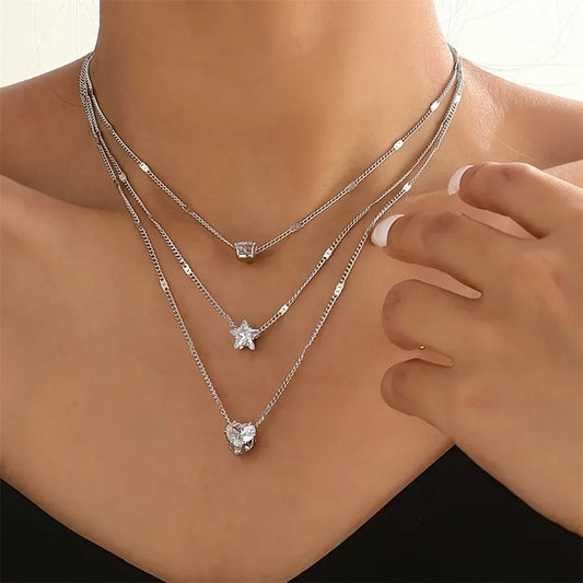 Three-Layer Round Necklace for Women