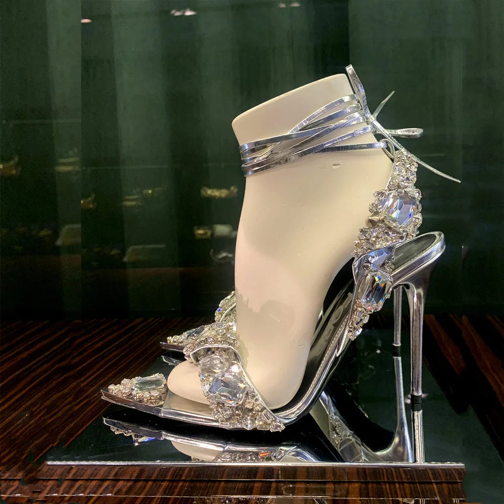 Wedding Crystal Diamond High Heels - Vakasi