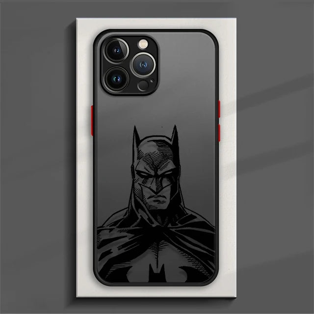 Superheros Batman LOGO Clear Matte Phone Case For iPhone 15 11 14 13 12 Pro Max Mini X XR Xs 8 7 Plus 6 6S Silicone Cover Funda