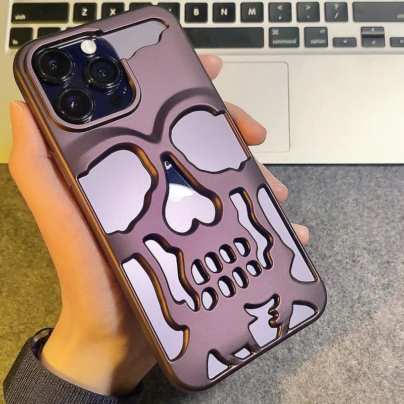 Luxury Matte Hollow Out Skull Hard Case