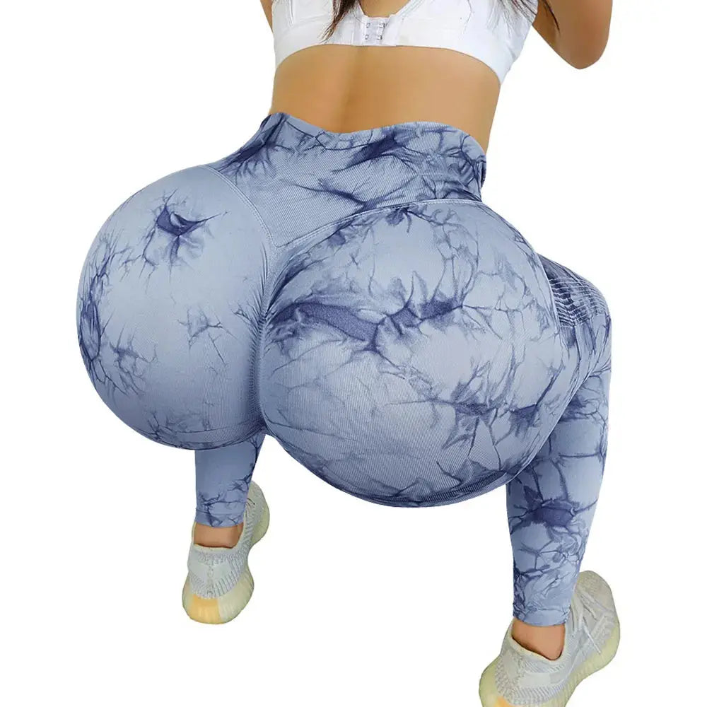 Seamless Leggings for Women Fitness Yoga Pants High Waist Tie Dye Legging Workout Scrunch Butt Lifting Sports Gym Tights Woman Js