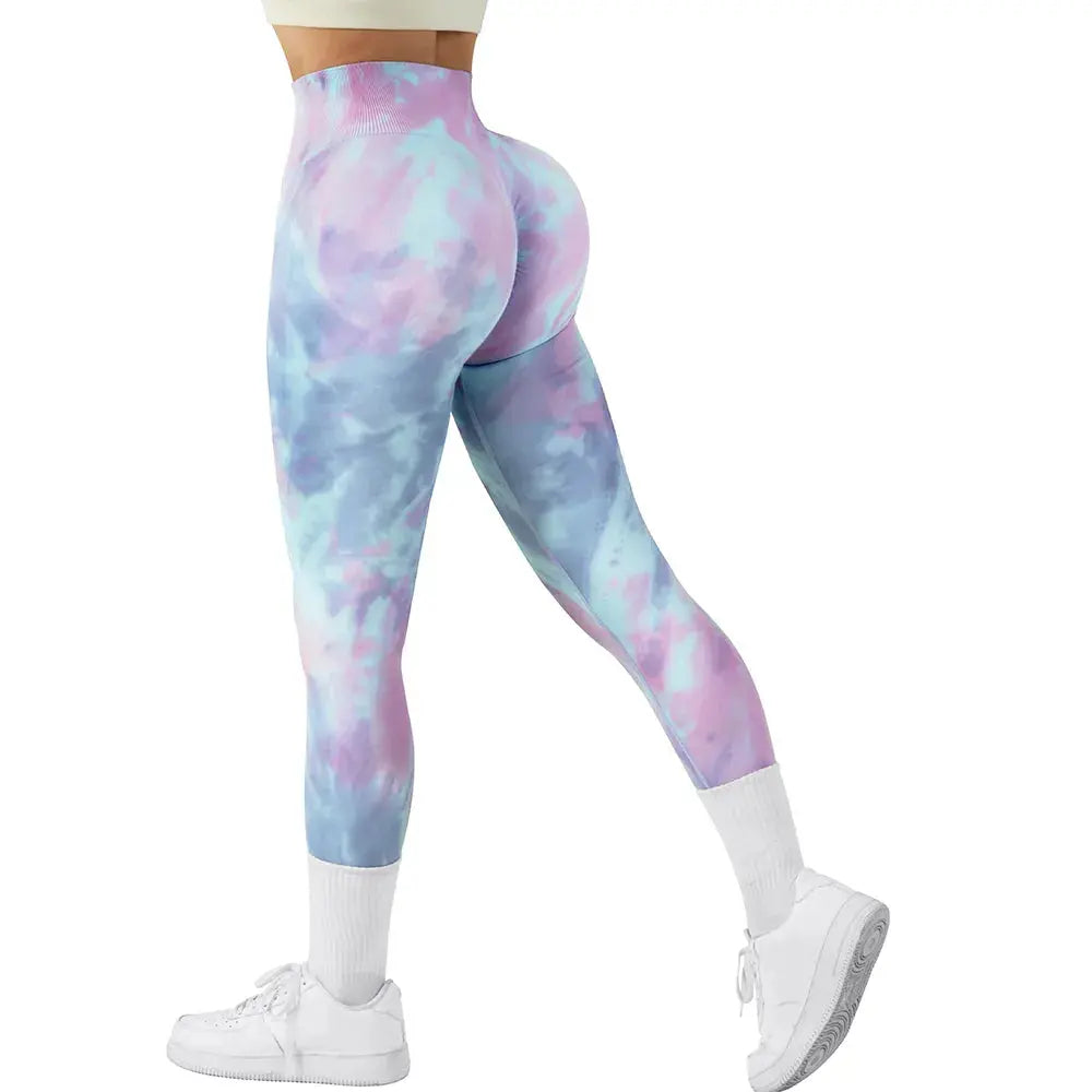 Seamless Leggings for Women Fitness Yoga Pants High Waist Tie Dye Legging Workout Scrunch Butt Lifting Sports Gym Tights Woman Js