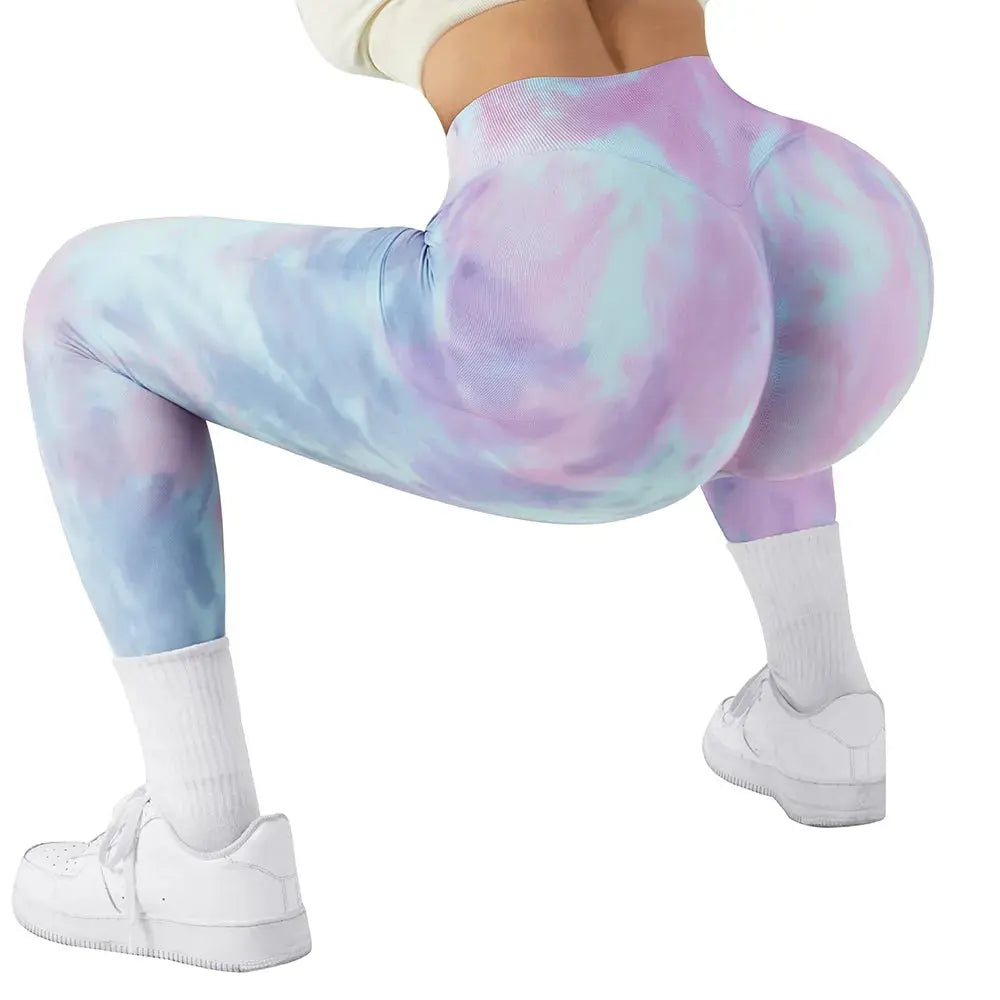 Seamless Leggings for Women Fitness Yoga Pants High Waist Tie Dye Legging Workout Scrunch Butt Lifting Sports Gym Tights Woman Js