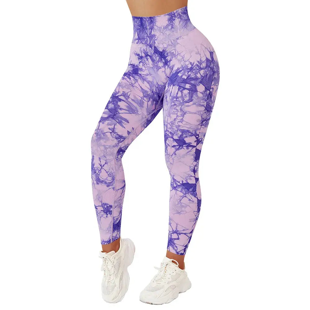 Seamless Leggings for Women Fitness Yoga Pants High Waist Tie Dye Legging Workout Scrunch Butt Lifting Sports Gym Tights Woman Js