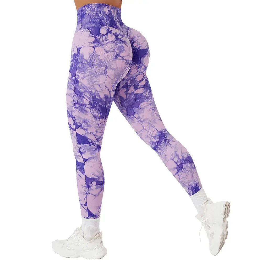 Seamless Leggings for Women Fitness Yoga Pants High Waist Tie Dye Legging Workout Scrunch Butt Lifting Sports Gym Tights Woman Js