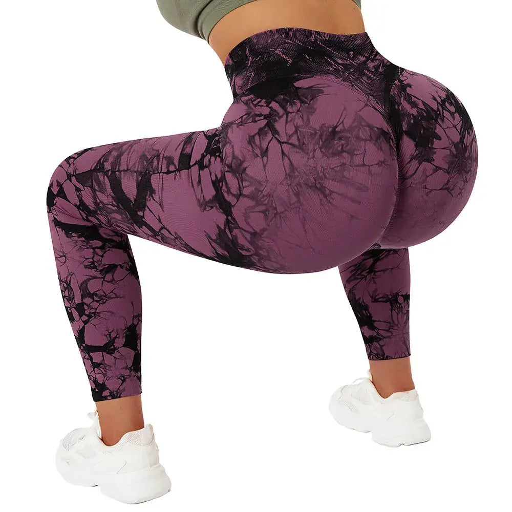 Seamless Leggings for Women Fitness Yoga Pants High Waist Tie Dye Legging Workout Scrunch Butt Lifting Sports Gym Tights Woman Js