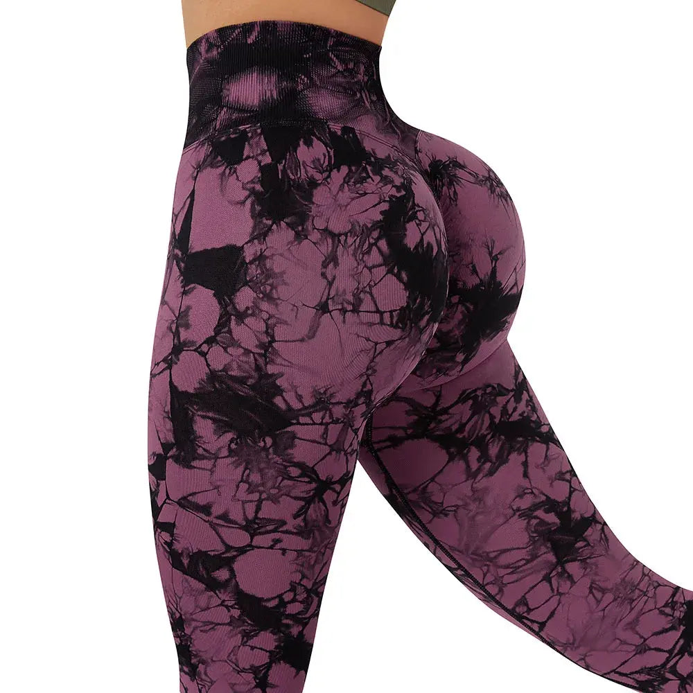 Seamless Leggings for Women Fitness Yoga Pants High Waist Tie Dye Legging Workout Scrunch Butt Lifting Sports Gym Tights Woman Js