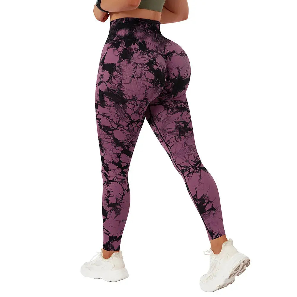 Seamless Leggings for Women Fitness Yoga Pants High Waist Tie Dye Legging Workout Scrunch Butt Lifting Sports Gym Tights Woman Js