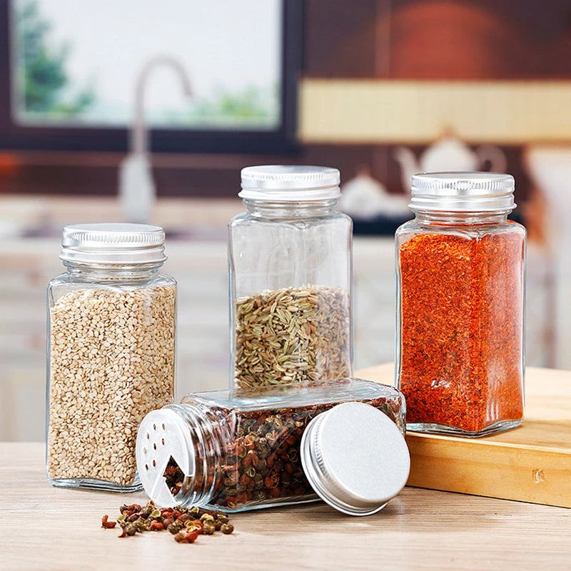 12 Units 120ml 4oz Glass Seasoning Bottle Salt and Pepper Shaker Kitchen Glass Spice Jars Glass Honey Jar