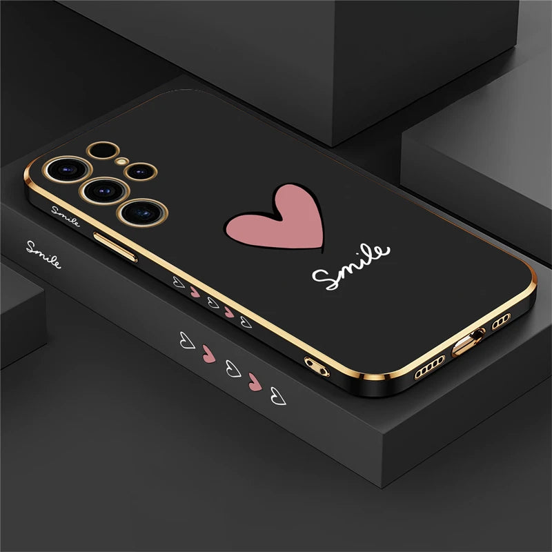 S24 Case For Samsung Galaxy S23 Ultra S22 S21 Plus S20 fe S10 a15 a25 Soft Luxury Plating Silicone Shockproof Cover Coque