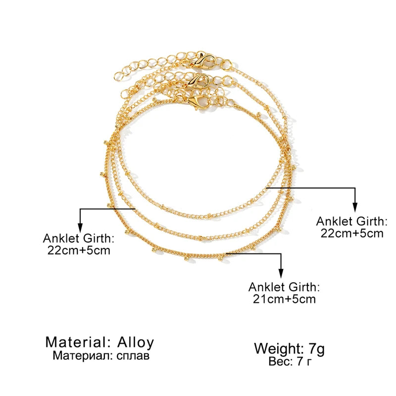 Trendy Beads Multilayer Summer Anklet