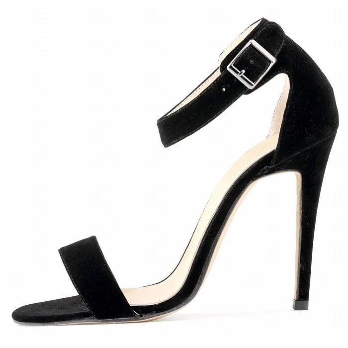 Open Toe Ankle Strap High Heels - Vakasi