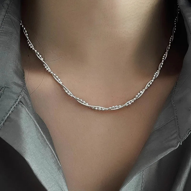 Double Layer Snake Bone Chain Necklace