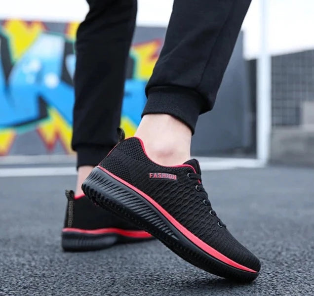 Men Women Knit Sneakers Breathable Athletic Running Walking Gym Shoes Js