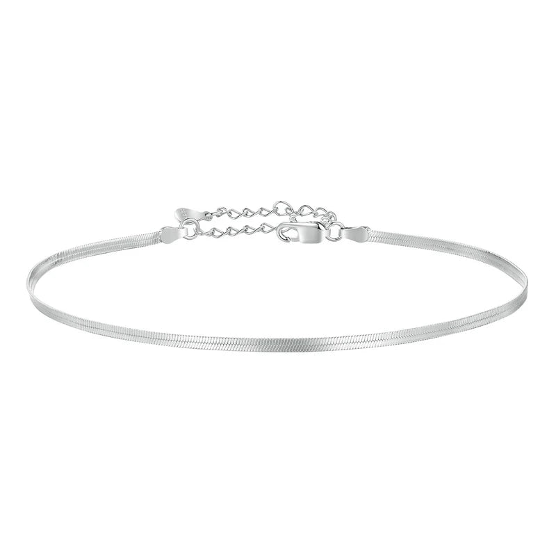 Silver Snake Chain Anklet Bracelet