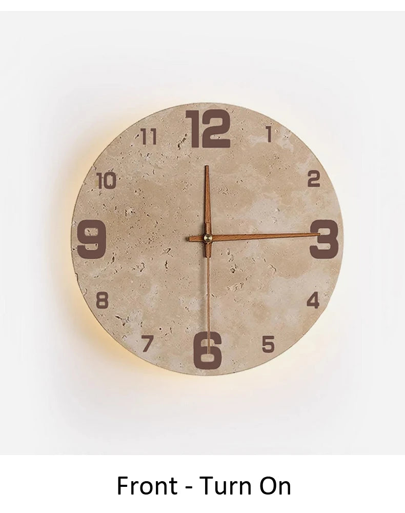 Nordic Marble Wall Clock and Lamp Vakasi