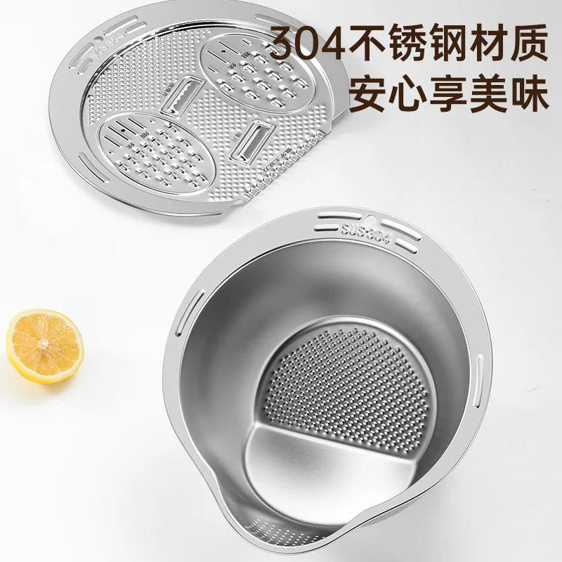 Rice Washer Strainer Bowl Stainless Steel 304 Washing Sieve Colander Fruit And Vegetable Kitchen Tools