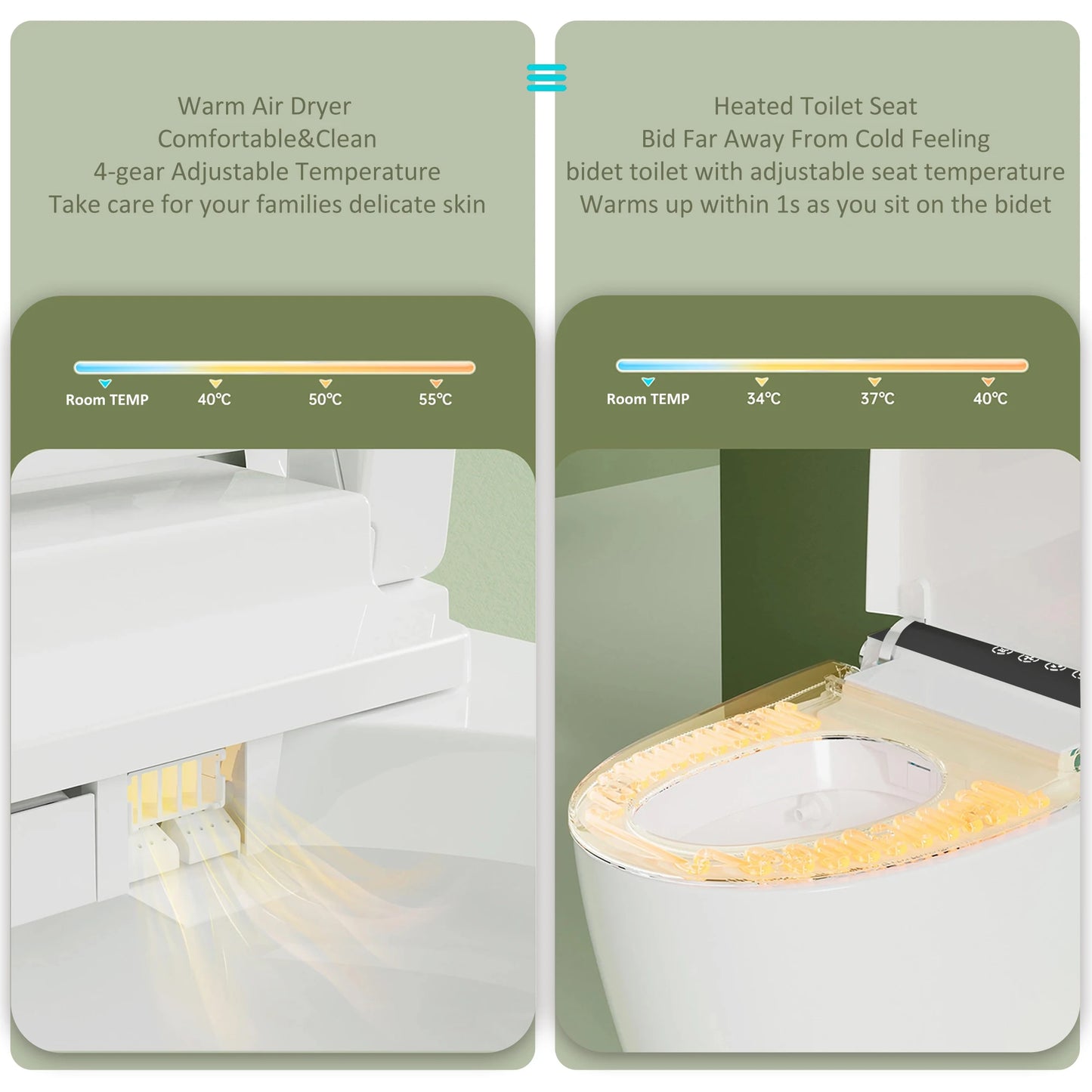 AUTO Flush, Air Dry Smart Toilet Vakasi