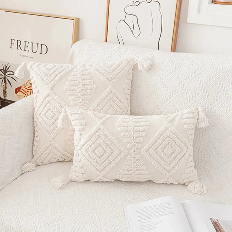 Soft Ivory Loop Pillow Cover Vakasi