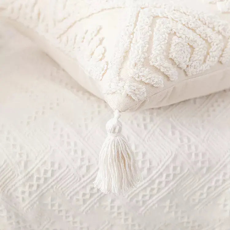 Soft Ivory Loop Pillow Cover Vakasi