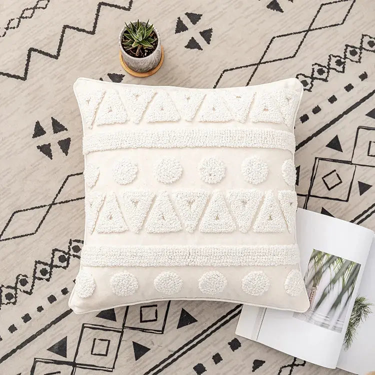 Soft Ivory Loop Pillow Cover Vakasi