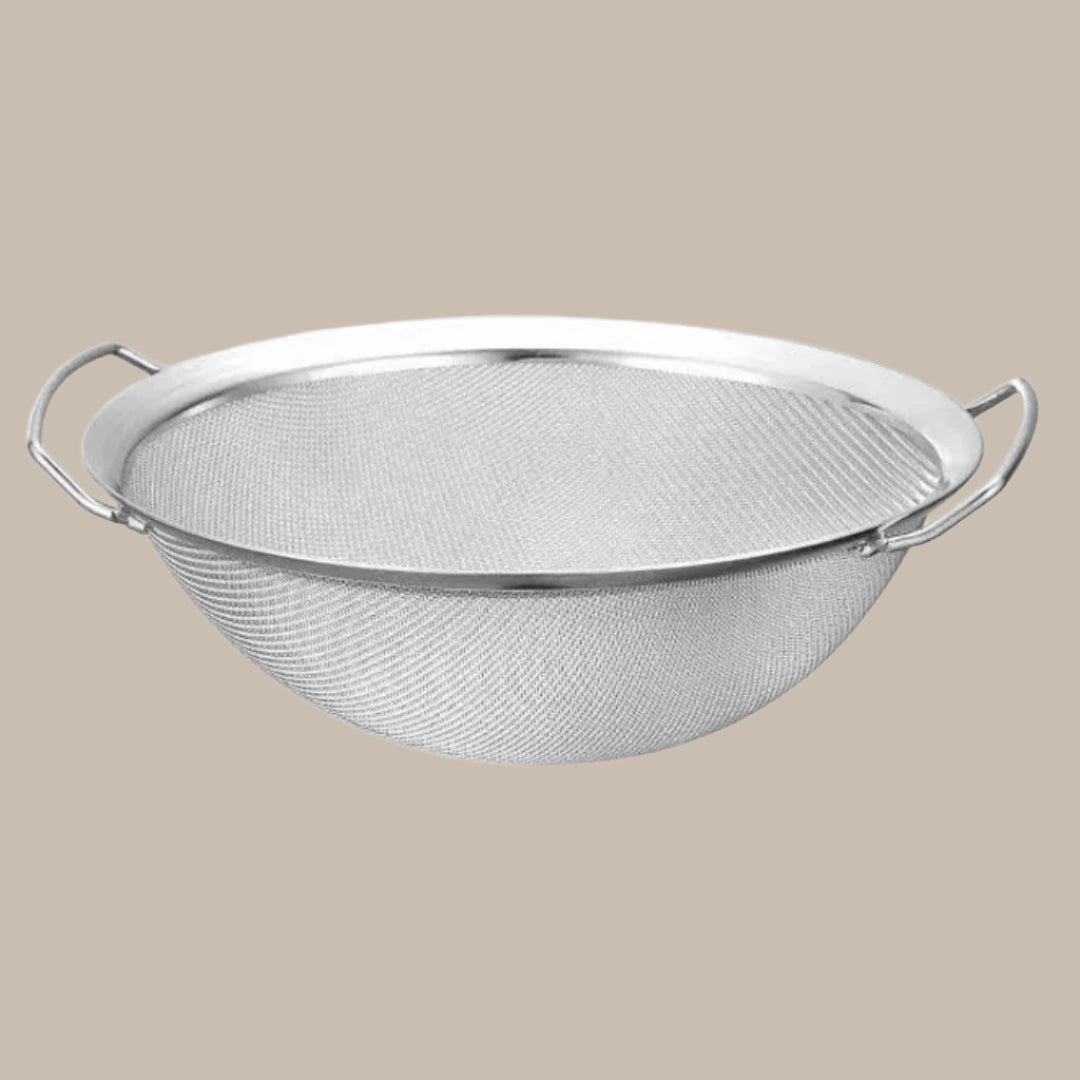 Stainless Steel Fine Mesh Strainer Basket with Double Handles Large Juice Rice Flour Sieve Food Filter Drainer Cooking Utensil