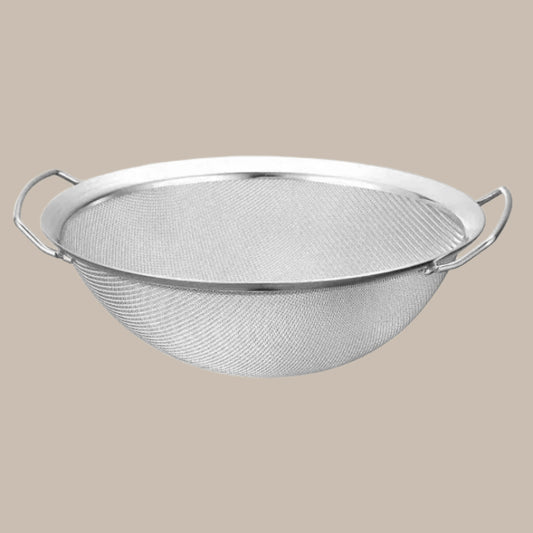 Stainless Steel Fine Mesh Strainer Basket with Double Handles Large Juice Rice Flour Sieve Food Filter Drainer Cooking Utensil