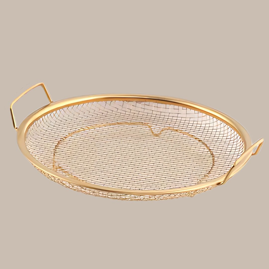 1PC Frying Filter Stainless Steel Filter Colander French Fries Colander Kitchen Fried Net Sieve Foods Sifter Cooling Drain Pan